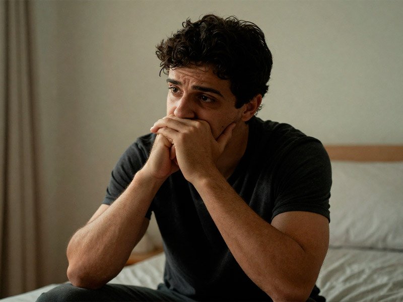 Transtorno bipolar em Rio Verde: pessoa refletindo sobre mudanças de humor e saúde mental.